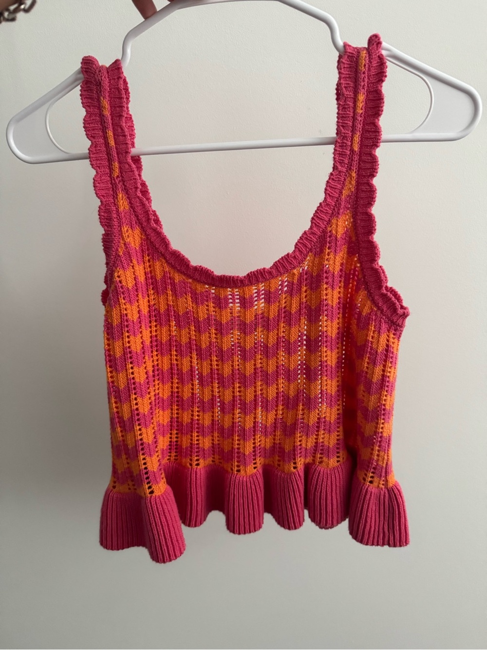 Altard State Striped Knit Tank Top in Pink & Orange